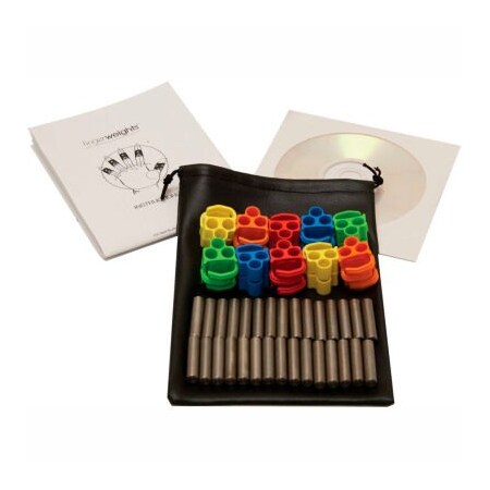 Fabrication Enterprises Fingerweights Finger Exerciser, 10-Finger Set, Multi-Colored 10-0472